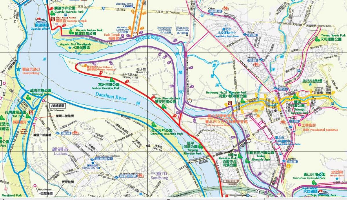 map of Taipei bike path