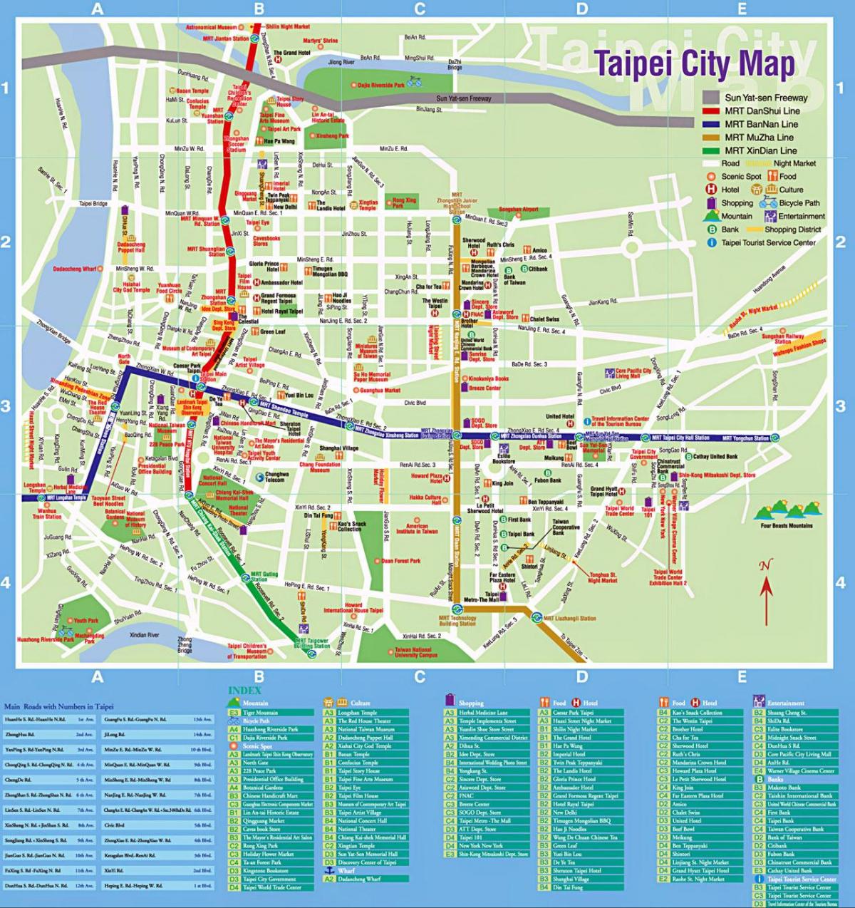 map of Taipei city tourist