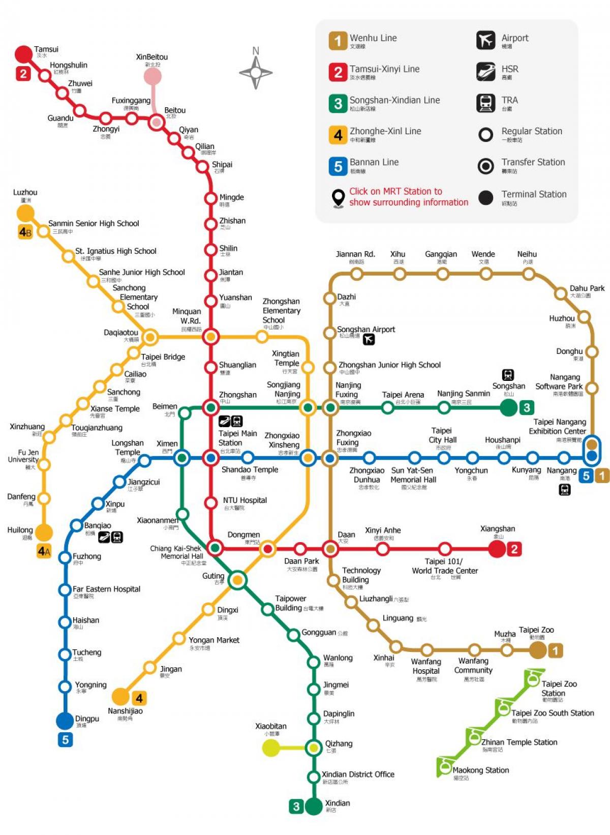 Taipei metro station map