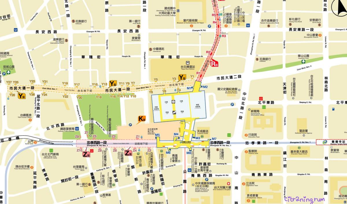 map of Taipei underground mall