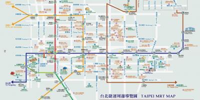 Taipei metro map with attractions