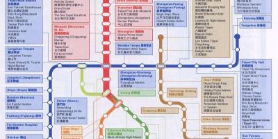 Map of Taipei mrt map and places of interest